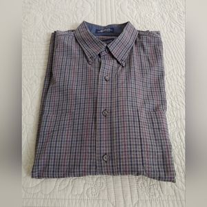 Van Heusen Mens Plaid Long Sleeved Shirt - Size Large